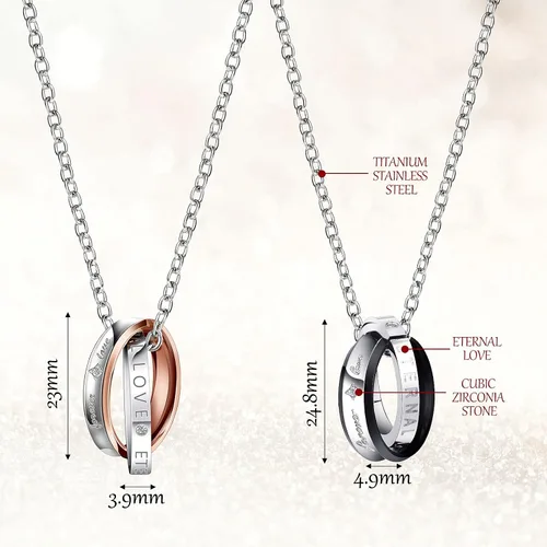 Vista 4 de Juego de 8 piezas de collar y pulseras a juego para mujeres y hombres, para ella, rey, su reina, te amo, corona de corazón, novio, novia, regalo