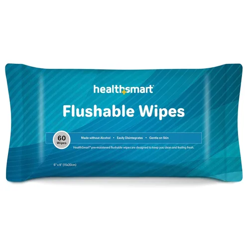 Vista 6 de HealthSmart Toallitas desechables, 72 toallitas en total, suaves con la piel sensible, se desintegran fácilmente, toallitas sin alcohol para adultos