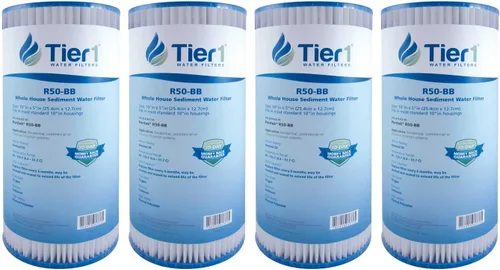 Vista 19 de Tier1 Filtro de agua de 30 micras de 10 x 4.5 pulgadas Cartucho de sedimento plisado de poliéster para toda la casa Reemplazo para filtro