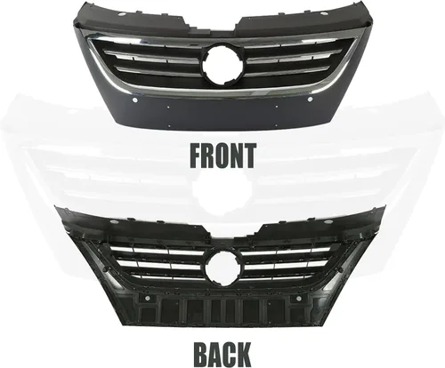 Vista 2 de Parrilla cromada delantera superior cromada con ajuste cromado apto para 2009 2010 2011 2012 VW Volkswagen Passat CC