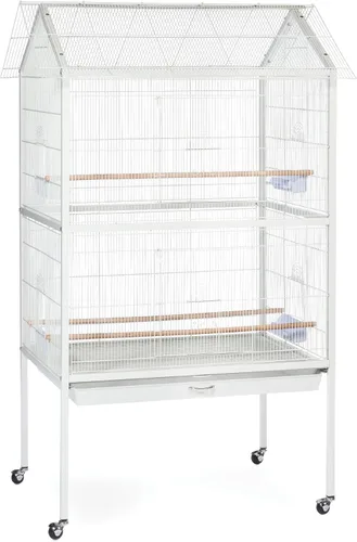 Vista 11 de Prevue Pet Products Park Plaza - Jaula para pájaros con doble cerradura, S Marrón (Coco Brown)