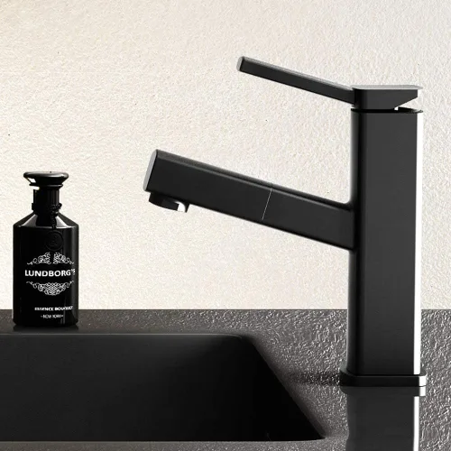Vista 2 de KAIYING Grifo de lavabo de baño con rociador extraíble, grifo mezclador de lavabo de una sola manija para agua fría y caliente, grifo de fregadero