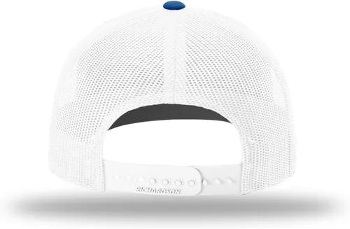 Vista 5 de Richardson 112 Gorra de Camionero - Gorra Snapback Ajustable Premium - Gorras Richardson en Blanco de Seis Paneles Estructurados Azul rey/blanco