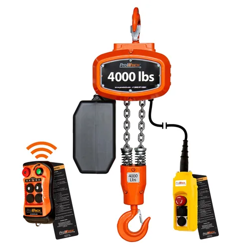 Vista 10 de Prowinch - Polipasto eléctrico portátil - Polipasto de cadena eléctrica de 300 lb con control remoto inalámbrico, altura de elevación de 20 pies