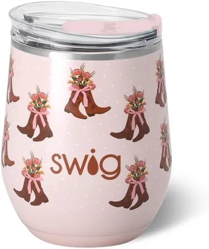 Vista 29 de Swig Life Vaso de vino de 12 onzas con tapa, acero inoxidable, apto para lavavajillas, portátil, triple aislamiento (todos los americanos)