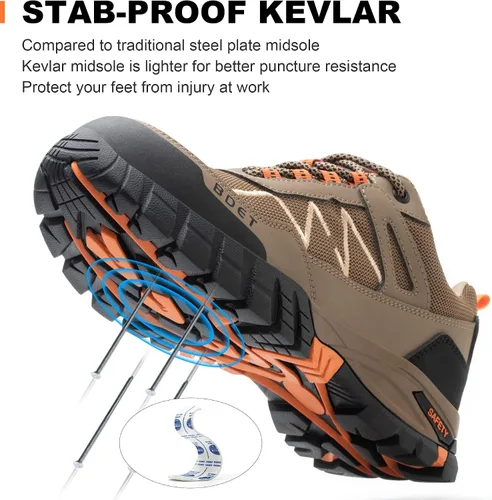 Vista 3 de Steel Toe Sneakers Comfortable Safety Shoes for Men Steel Toe Shoes for Women Non Slip Construction Work Shoes