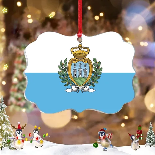 Vista 10 de Adorno de bandera de Seychelles para decoración de árbol de Navidad, recuerdo de la ciudad del país de Seychelles, adornos de Navidad personalizados