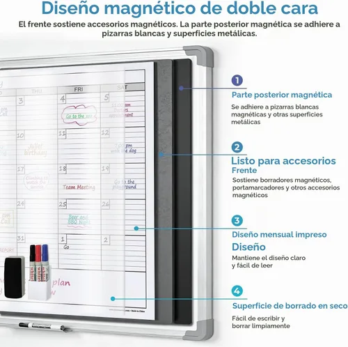 Vista 2 de Calendario magnético extra grande de borrado en seco, 38 x 50 pulgadas