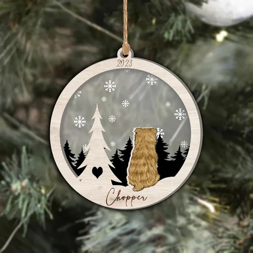 Vista 154 de Nazenti Adorno de Navidad conmemorativo personalizado, regalo personalizado de recuerdo de perro, condolencias por pérdida de mascotas, sabueso