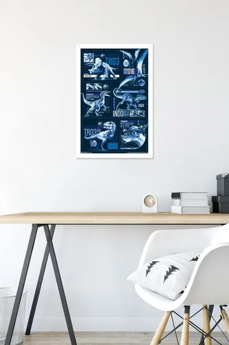 Vista 28 de Trends International Jurassic World: Fallen Kingdom - Póster de pared con cuadrícula, 14.725 x 22.375 pulgadas, versión enmarcada de madera