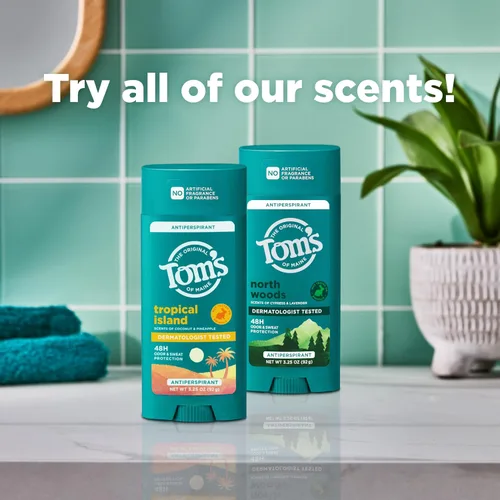 Vista 7 de Tom’s of Maine North Woods - Desodorante antitranspirante para hombres y mujeres, 48 horas de protección contra el olor y el sudor, aroma a pachulí