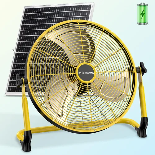 Vista 9 de Ventilador de suelo portátil de 14 pulgadas, ventilador de campamento inalámbrico para exteriores, ventilador recargable de larga duración