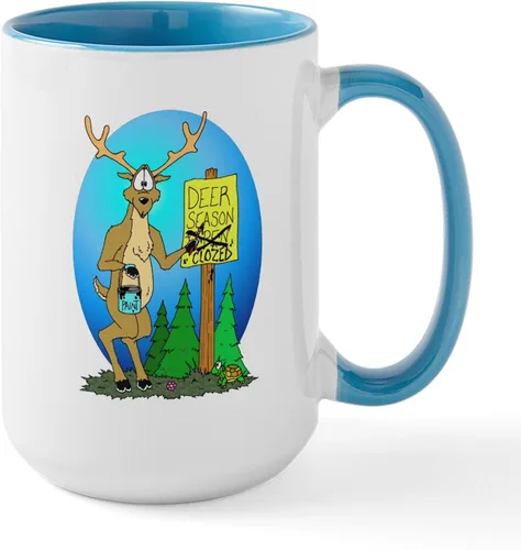 Vista 20 de CafePress Deer Season Closed Large Mug 15 oz (444 ml) Ceramic Coffee Mug