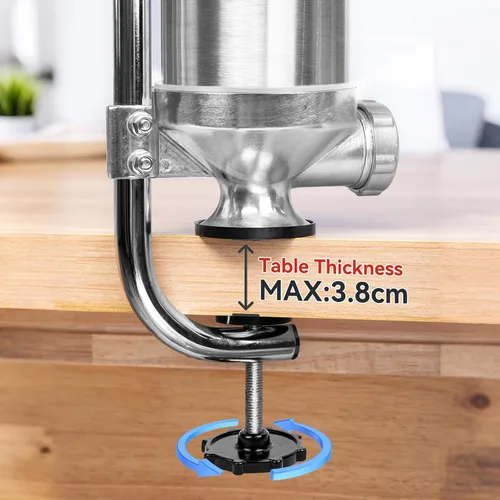 Vista 5 de Máquina vertical de relleno de acero inoxidable de 2.5 libras con 8 embudos de relleno y 1 pistón de silicona