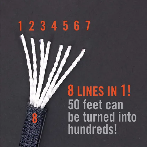 Vista 3 de Atwood Rope MFG Cuerda de paracaídas de nailon 550 que cambia de color, 100 pies, 7 hebras, equipo de supervivencia exterior, fabricado en Estados