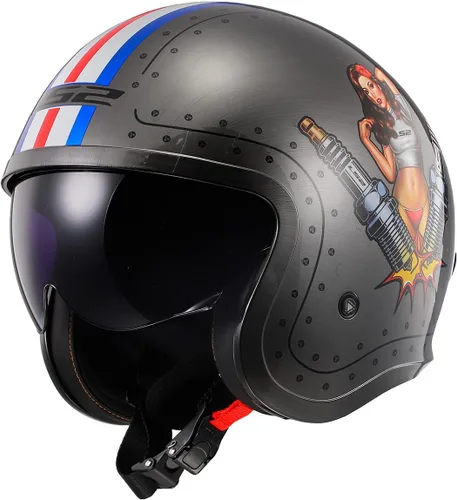 Vista 4 de Casco de moto de cara abierta Spitfire de LS2