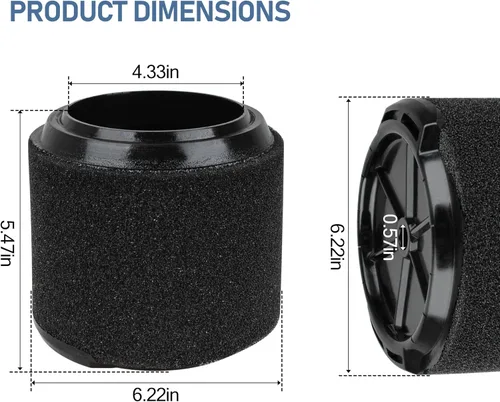 Vista 2 de Filtro VF3700 (cartucho de filtro de espuma de aplicación húmeda individual) apto para aspiradoras RIDGID de 3 a 4.5 galones para tienda húmeda/seca