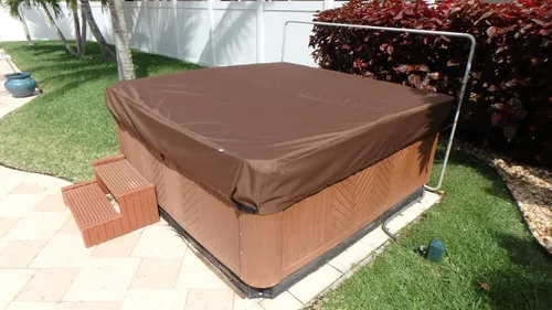 Vista 4 de BeyondNice Tapa resistente para bañera de hidromasaje y spa, 95 x 95 pulgadas, impermeable, poliéster 600D, hebillas ajustables de liberación rápida