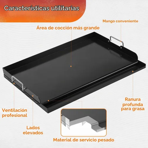 Vista 3 de Skyflame Parrilla universal de 23 x 16 pulgadas, con revestimiento cerámico