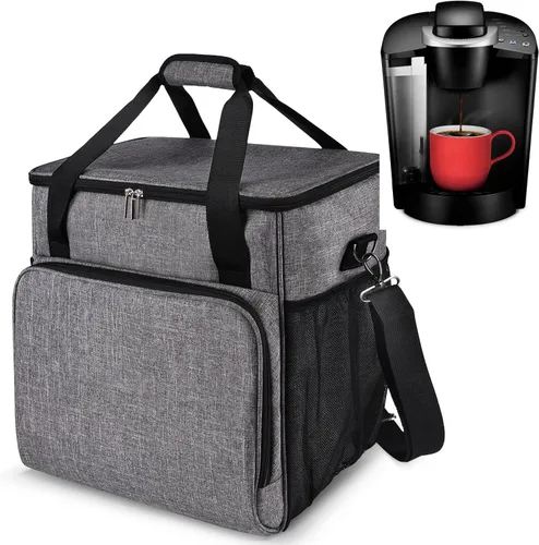 Vista 13 de BAGLHER Funda de mezclador de cocina resistente para batidoras de 4.5 a 5 cuartos de galón, funda de transporte 2 en 1 de hombro y mano con Gris