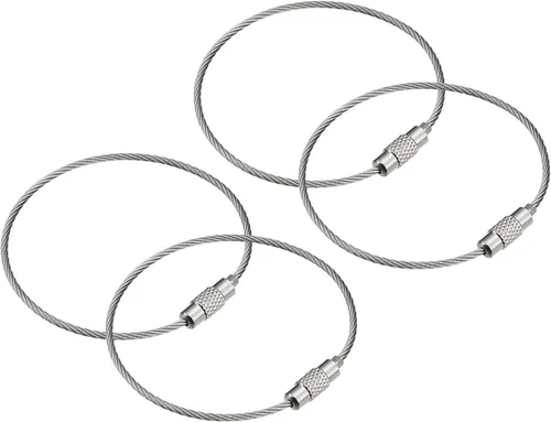 Vista 12 de uxcell Llaveros de cable, llaveros de alambre para cordones, llaveros