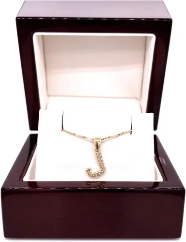 Vista 54 de Collar colgante con letra inicial de diamantes en oro amarillo de 14k (1/10 quilates) 18 pulgadas