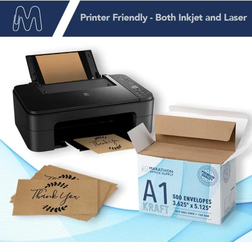 Vista 4 de MOS — Sobres de Papel Kraft A1 de 3.6 x 5.1 Pulgadas, Paquete de 100 — Sobres de Invitación Autoadhesivos Marrones de Peso Pesado para RSVP