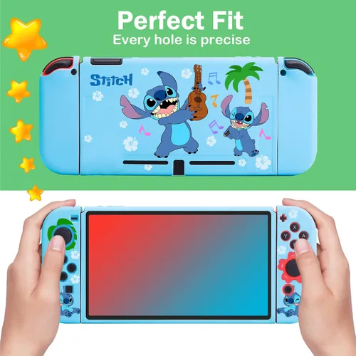 Vista 3 de Xcitifun Diseñada para Nintendo Switch OLED Funda Switch OLED TPU para niñas y niños, linda carcasa protectora Kawaii compatible con Nintendo Switch