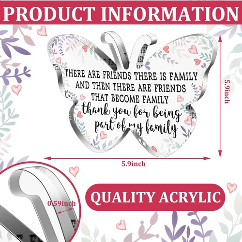 Vista 2 de Regalo de amistad navideño para mujeres y niñas, regalo de despedida, regalo de cumpleaños para mejores amigas, placa acrílica para amigos, regalo
