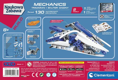 Vista 3 de Clementoni 50063 Laboratorio de Mecánica Trimarán y Scooter Water Water Training Lock Set para niños de 8 LAT Versión Polonia