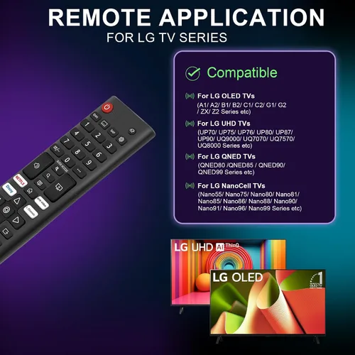 Vista 4 de (Pack of 2) for LG Smart TV Remote Control Replacement Universal Remote Compatible with All LG LCD LED OLED UHD HDTV 3D 4K Smart TV Models - Easy