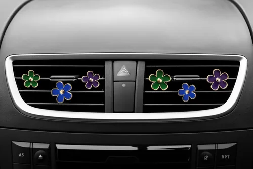 Vista 5 de Clips de ventilación de aire – 6 piezas de decoración de coche de margaritas para ventilación de aire y acondicionamiento, accesorios