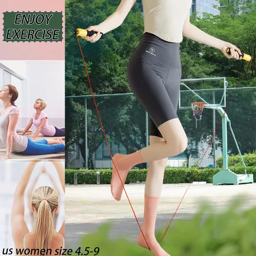 Vista 12 de Calcetines de agarre para mujer, calcetines de yoga para pilates, antideslizantes, barre danza, hospital, correr, lindo, de algodón, 3/4 pares