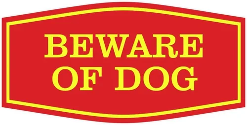Vista 10 de All Quality Fancy Beware of Dog Letrero Material duradero Señales de seguridad para el hogar Fácil de instalar (negro/oro), mediano, 1 paquete
