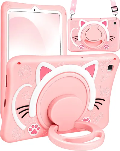 Vista 7 de Wazzasoft Funda para iPad Mini 1/2/3 de 7.9 pulgadas para niñas, linda cubierta de gato negro kawaii, dibujos animados femeninos de gatito