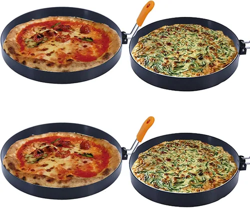 Vista 3 de Molde para panqueques, paquete de 2 anillos para panqueques de 8 pulgadas, anillo de tortilla de acero inoxidable con mango aislado de silicona