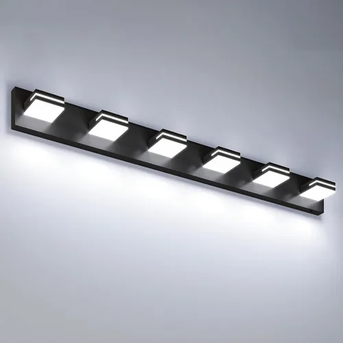 Vista 11 de VOLISUN 5CCT - Lámparas de baño regulables sobre el espejo, modernas lámparas de tocador de baño, cabezal giratorio de 360°, luces LED negras