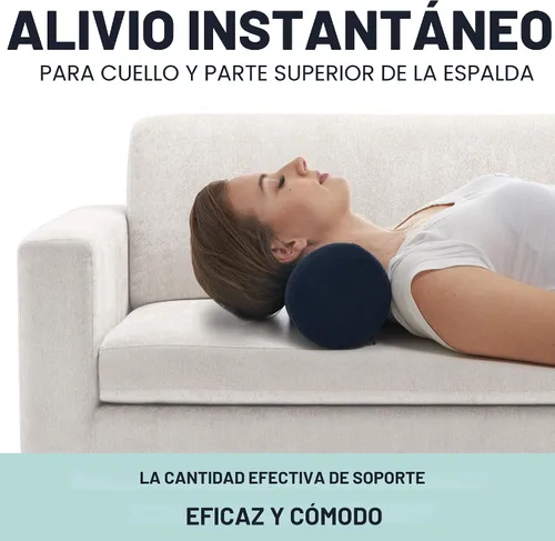 Vista 3 de AllSett Health - Almohada de refuerzo cilíndrica y redonda cervical con funda extraíble y lavable, diseñada ergonómicamente para cabeza, cuello
