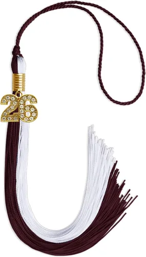 Vista 39 de Endea Graduation Borla de doble color con dije dorado (negro/oro brillante, 2022)