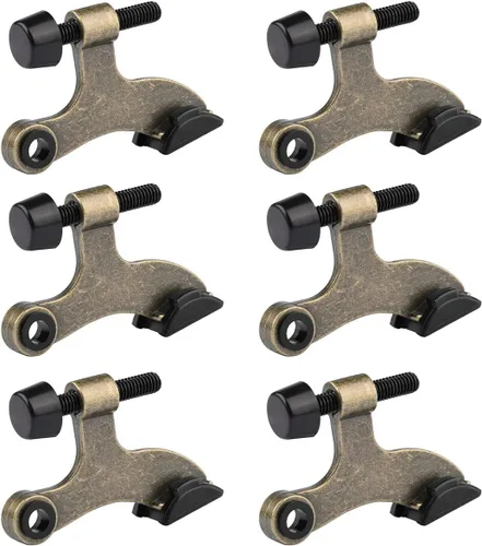 Vista 27 de HOMOTEK Paquete de 3 Topes de Puerta de Latón Antiguo con Pasador de Bisagra, Tope de Puerta Ajustable de Lujo Resistente de 2-1/2"x1-3/4