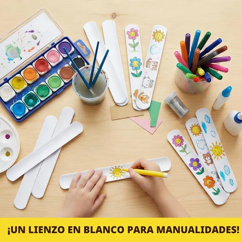 Vista 2 de LovesTown 48 pulseras blancas de palmada, pulseras a presión para fiestas