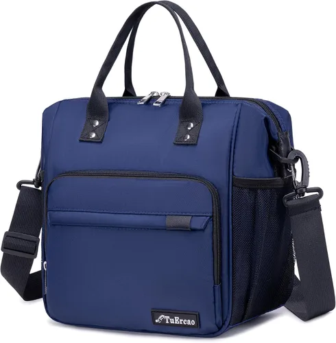 Vista 26 de TuErCao - Bolsa de almuerzo pequeña, ligera y aislada para mujer; para trabajo, portátil, suave enfriador para pícnic, viajes, viajes por carretera
