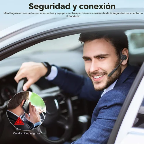 Vista 4 de MONODEAL Auriculares de oreja abierta con micrófono, auriculares Bluetooth 5.4 ligeros con botón de silencio de cancelación de ruido, auriculares
