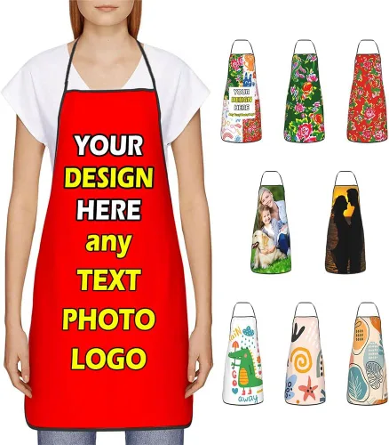 Vista 19 de Delantales impermeables personalizados para diseñar tu propia foto logotipo texto para cocinar hornear 28.3 x 20.4 pulgadas
