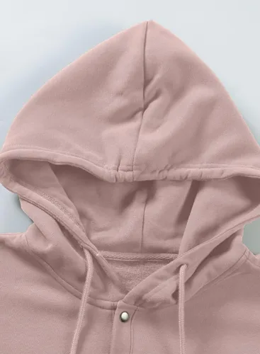 Vista 8 de JMIERR Sudaderas con capucha de algodón para hombre, con cuello de botón, con cordón, sudaderas casuales de manga larga con bolsillo
