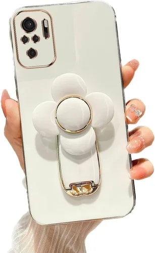 Vista 12 de Miagon - Funda con soporte para Xiaomi Redmi A1, galvanizado suave TPU protector delgado a prueba de golpes con molinete giratorio soporte de flores