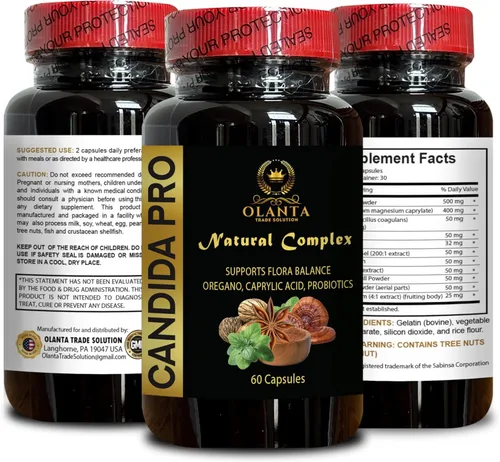 Vista 5 de Suplemento de apoyo Candida All Natural - Apoyo inmunológico, suplemento de limpieza de Candida a base de plantas, desintoxicación natural, 1