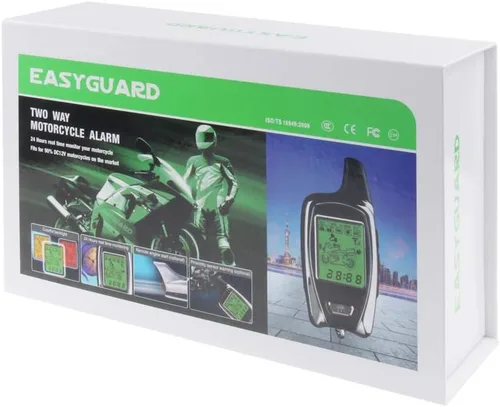 Vista 9 de EM212 Sistema de alarma de motocicleta de 2 vías con pantalla LCD buscapersonas transmisor recargable incorporado sensor de choque y sensor