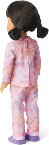 Vista 4 de American Girl Pijama rosa polvo de Gwynn para niñas del año 2022 para muñecas de 14.5 pulgadas, incluye una parte superior de manga larga