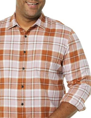 Vista 41 de Amazon Essentials Camisas de franela de manga larga para hombre, corte ajustado, a cuadros con botones